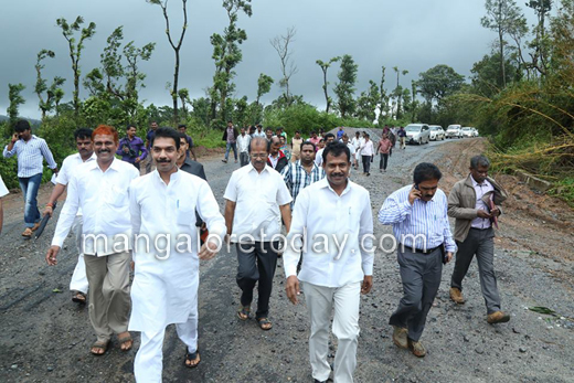 MP Nalin Kumar Kateel inspects Shiradi Ghat road works 2